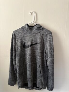 Nike Dri-FIT Long Sleeve Mock Neck Top – Gray/Black – Sz M – Excellent Condition
